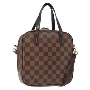 LOUIS VUITTON Damier Ebene Spontini Hand Bag SPO 2way M47500 LV Auth 155011